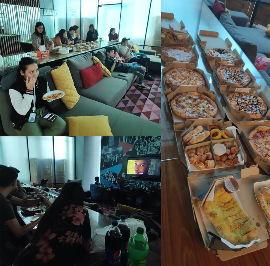 SearchGuru's first movie night with pizza after a long and busy week.